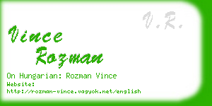 vince rozman business card